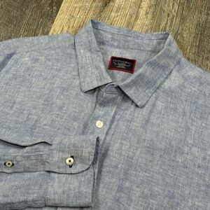 UNTUCKit Vin Santo Linen Shirt Men's XL Tall Light Blue Long Sleeve Button Down